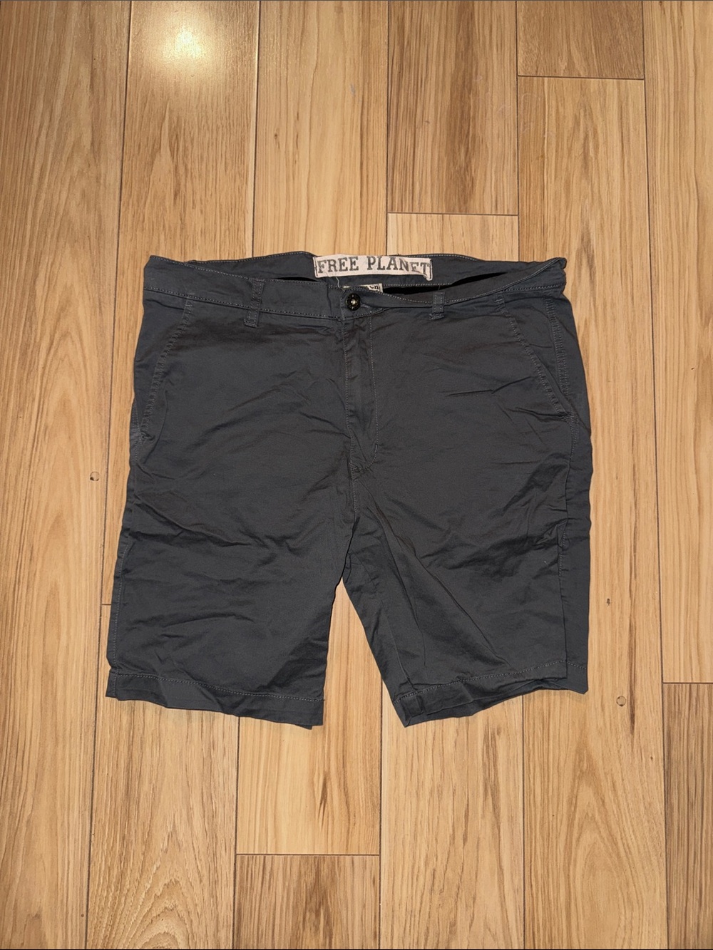 Free Planet Men's Charcoal Flat Front Shorts
